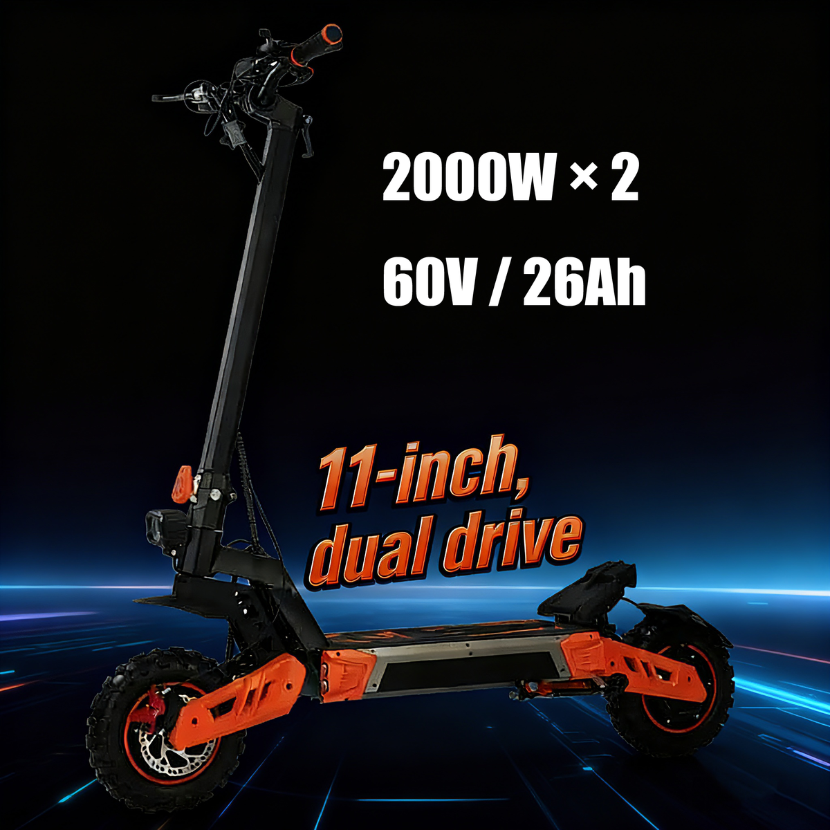 supporting OEM/ODM and LOGO customization，60V 26AHDual-drive lithium battery folding scooters, two-wheel flatbed scooters