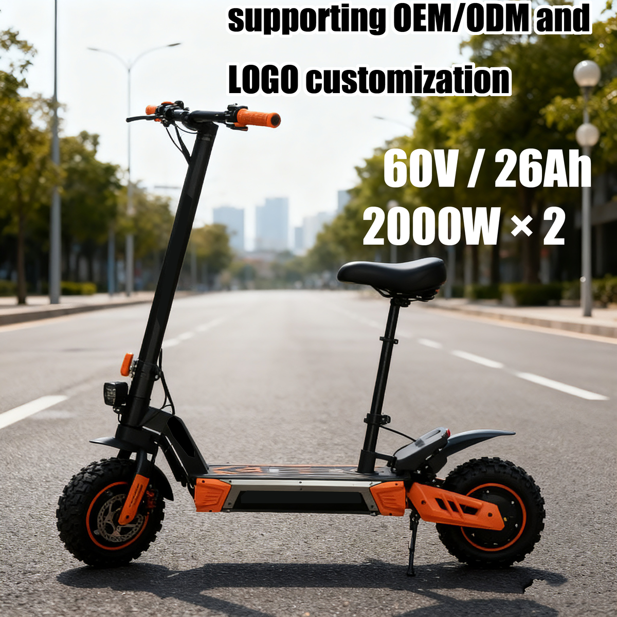 supporting OEM/ODM and LOGO customization，60V 26AHDual-drive lithium battery folding scooters, two-wheel flatbed scooters